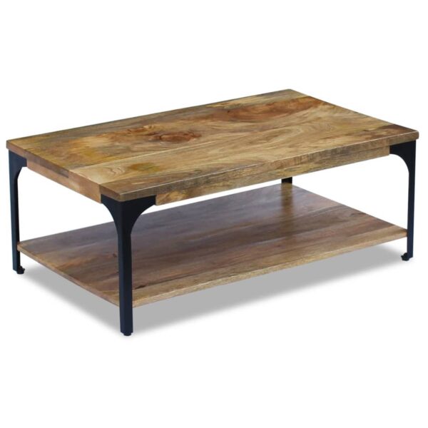 vidaXL Coffee Table Mango Wood 39.4"x23.6"x15" - Image 2