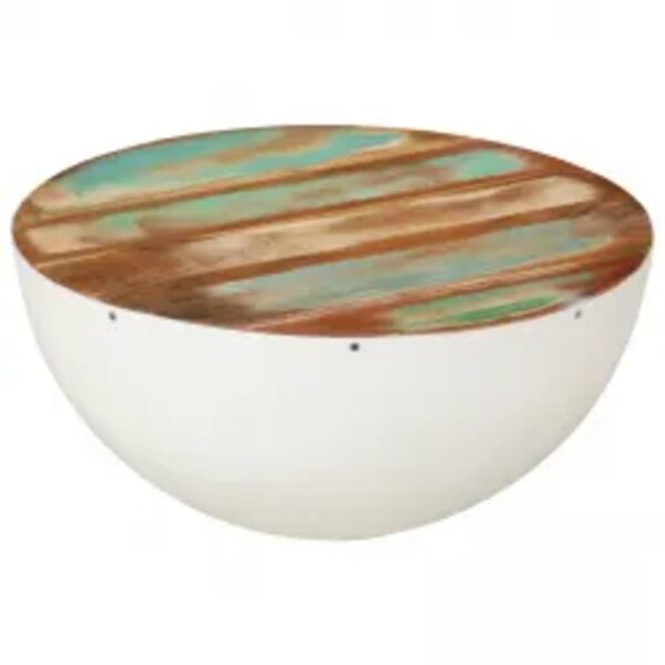 vidaXL Two Piece Bowl Shaped Coffee Table Set Solid Reclaimed Wood - Image 10