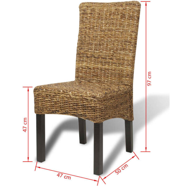 vidaXL Dining Chairs 2 pcs Abaca and Solid Mango Wood - Image 10