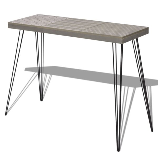 vidaXL Console Table 35.4"x11.8"x28" Gray - Image 2