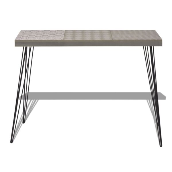 vidaXL Console Table 35.4"x11.8"x28" Gray - Image 3