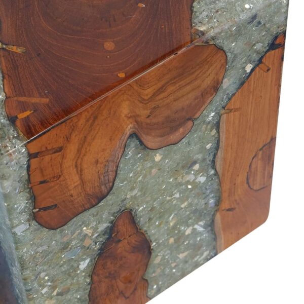 vidaXL Stool Solid Teak Wood and Resin - Image 11