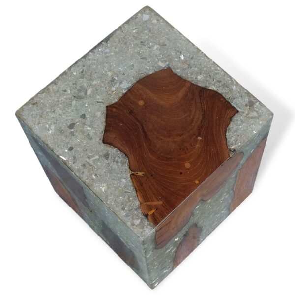 vidaXL Stool Solid Teak Wood and Resin - Image 7