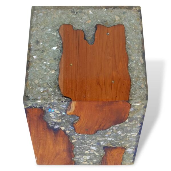 vidaXL Stool Solid Teak Wood and Resin - Image 9