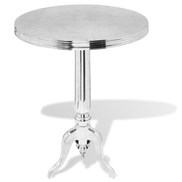 vidaXL Side Table Round Aluminum Silver