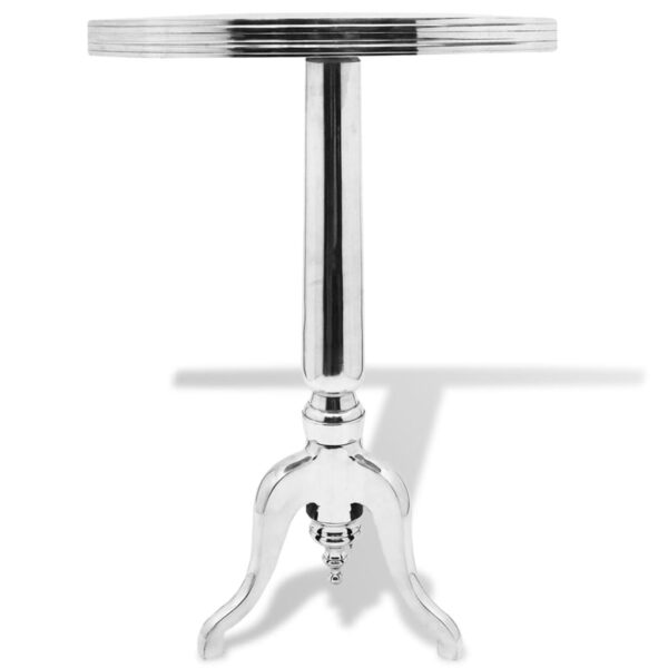 vidaXL Side Table Round Aluminum Silver - Image 2