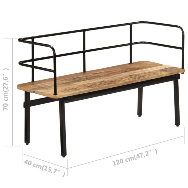 vidaXL Bench 47.2"x15.7"x27.6" Solid Mango Wood - Image 8