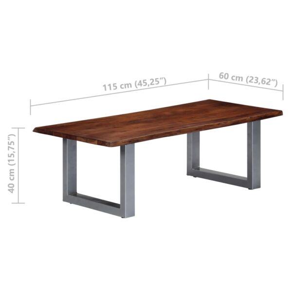 vidaXL Coffee Table with Live Edges 45.3"x23.6"x15.7" - Image 6