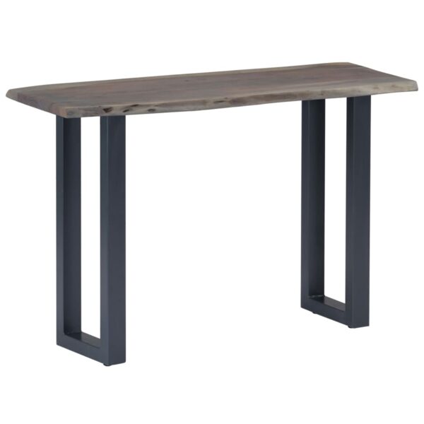 vidaXL Console Table Gray 45.3"x13.8"x29.9" Solid Acacia Wood and Iron