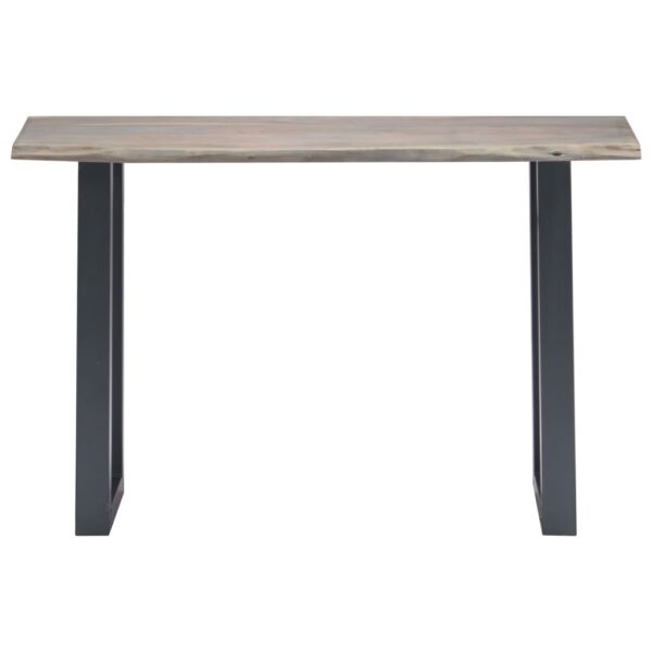 vidaXL Console Table Gray 45.3"x13.8"x29.9" Solid Acacia Wood and Iron - Image 2