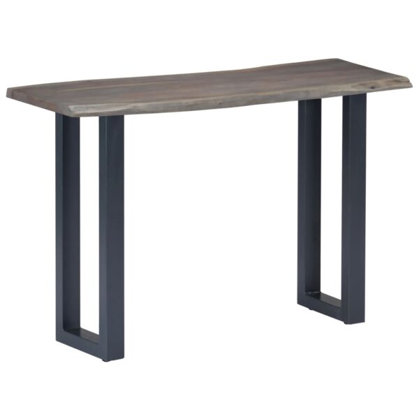 vidaXL Console Table Gray 45.3"x13.8"x29.9" Solid Acacia Wood and Iron - Image 11