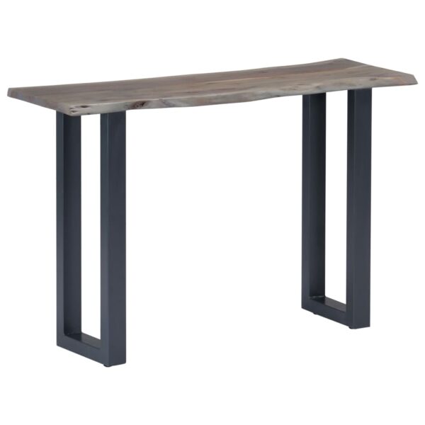 vidaXL Console Table Gray 45.3"x13.8"x29.9" Solid Acacia Wood and Iron - Image 8