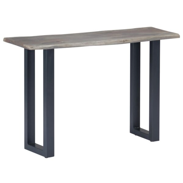 vidaXL Console Table Gray 45.3"x13.8"x29.9" Solid Acacia Wood and Iron - Image 9