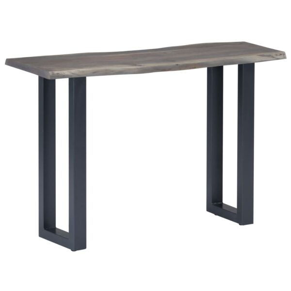 vidaXL Console Table Gray 45.3"x13.8"x29.9" Solid Acacia Wood and Iron - Image 10