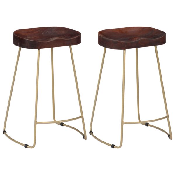 vidaXL Gavin Bar Stools 2 pcs Solid Mango Wood