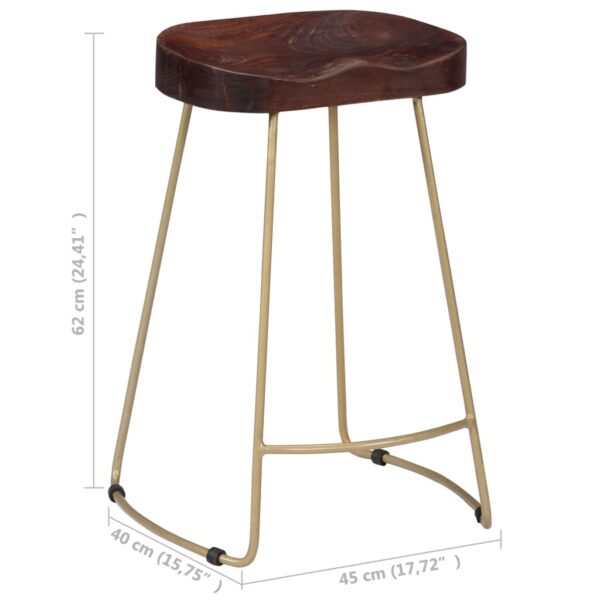 vidaXL Gavin Bar Stools 2 pcs Solid Mango Wood - Image 7