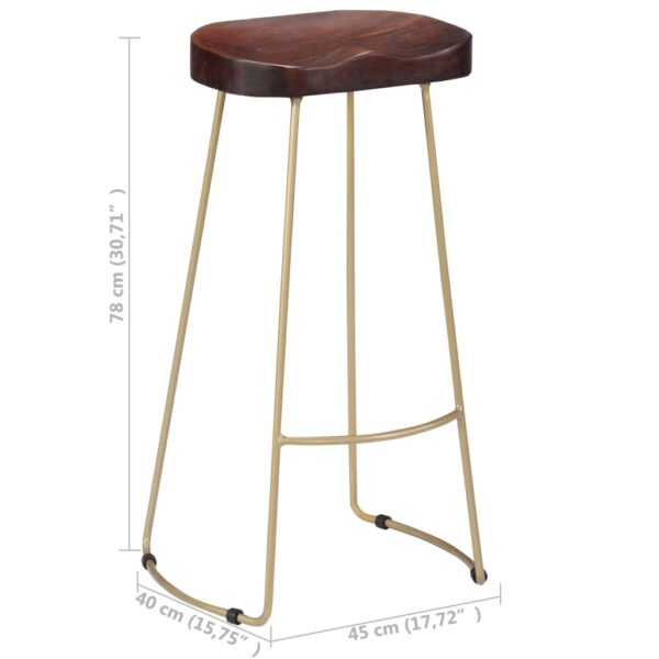 vidaXL Gavin Bar Stools 2 pcs Solid Mango Wood - Image 8