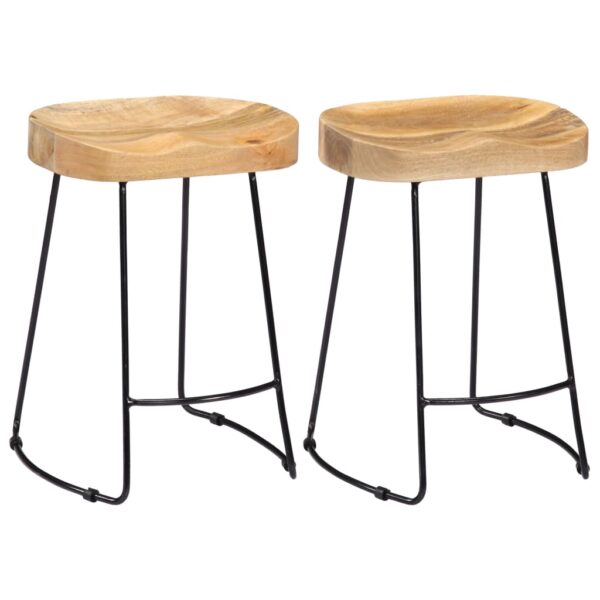 vidaXL Gavin Bar Stools 2 pcs Solid Mango Wood