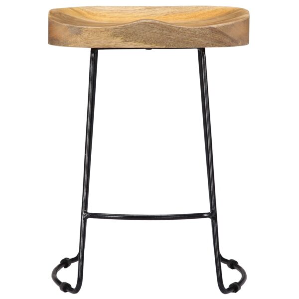 vidaXL Gavin Bar Stools 2 pcs Solid Mango Wood - Image 3