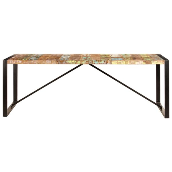 vidaXL Dining Table 86.6"x39.4"x29.5" Solid Reclaimed Wood - Image 2