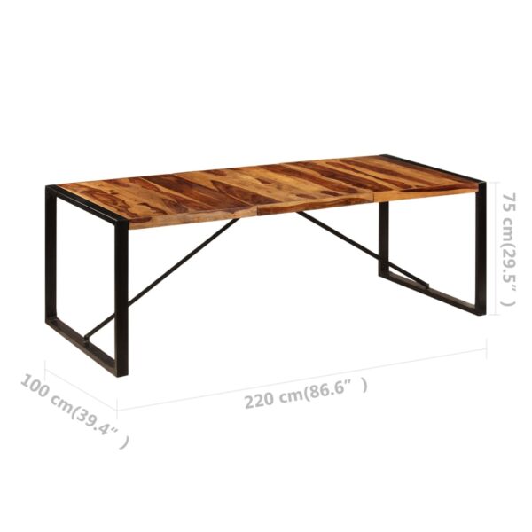 vidaXL Dining Table 86.6"x39.4"x29.5" Solid Sheesham Wood - Image 6