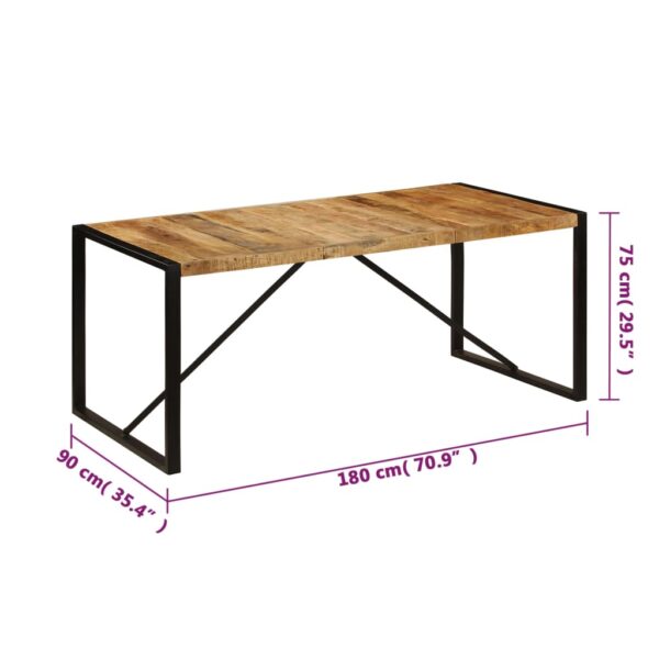 vidaXL Dining Table 70.9"x35.4"x29.5" Solid Mango Wood - Image 6