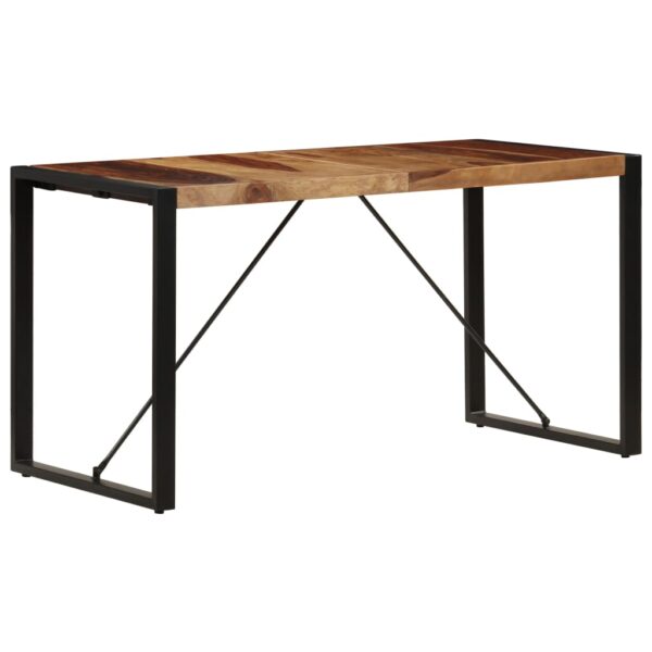 vidaXL Dining Table 55.1"x27.6"x29.5" Solid Sheesham Wood - Image 3