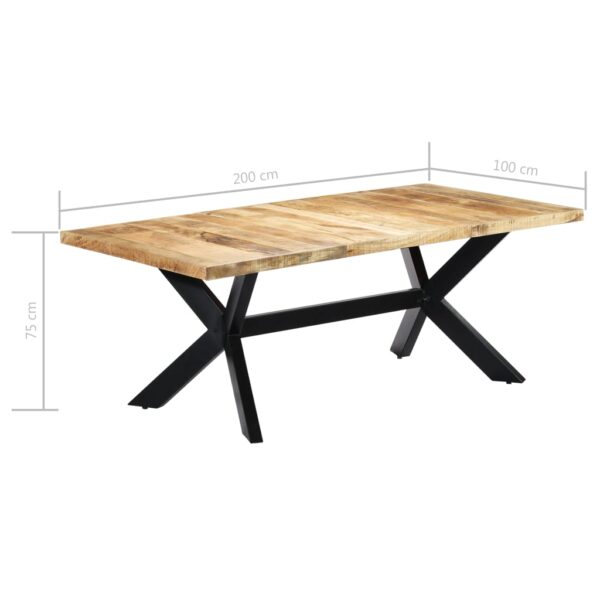 vidaXL Dining Table 78.7"x39.4"x29.5" Solid Mango Wood - Image 7