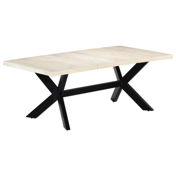 vidaXL Dining Table White 78.7"x39.4"x29.5" Solid Mango Wood