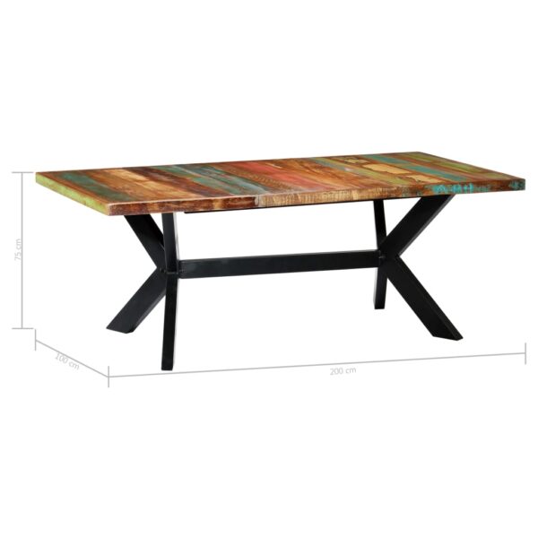 vidaXL Dining Table 78.7"x39.4"x29.5" Solid Reclaimed Wood - Image 5