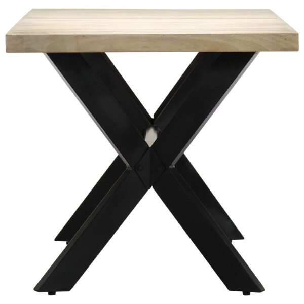 vidaXL Dining Table White 63"x31.5"x29.5" Solid Mango Wood - Image 3