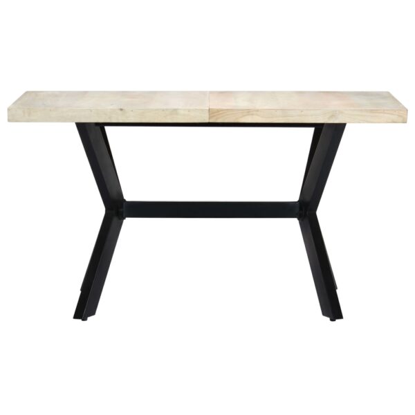 vidaXL Dining Table 55.1"x27.6"x29.5" Solid Bleached Mango Wood - Image 2