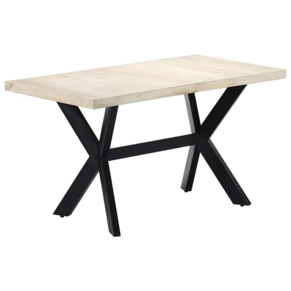 vidaXL Dining Table 55.1"x27.6"x29.5" Solid Bleached Mango Wood - Image 11