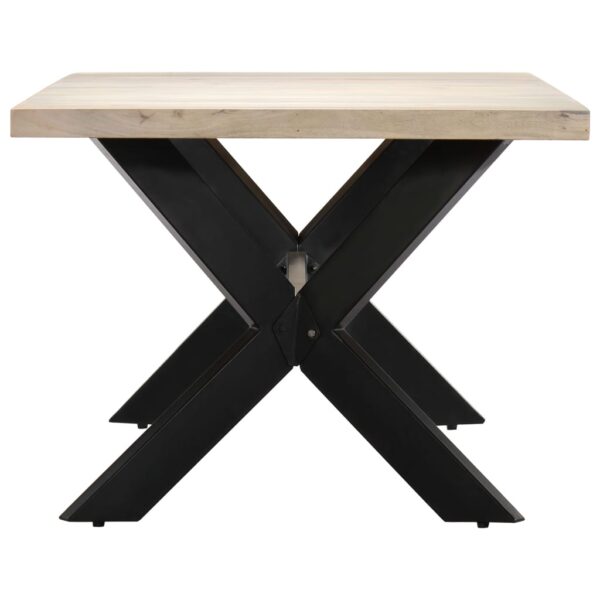 vidaXL Dining Table 55.1"x27.6"x29.5" Solid Bleached Mango Wood - Image 3