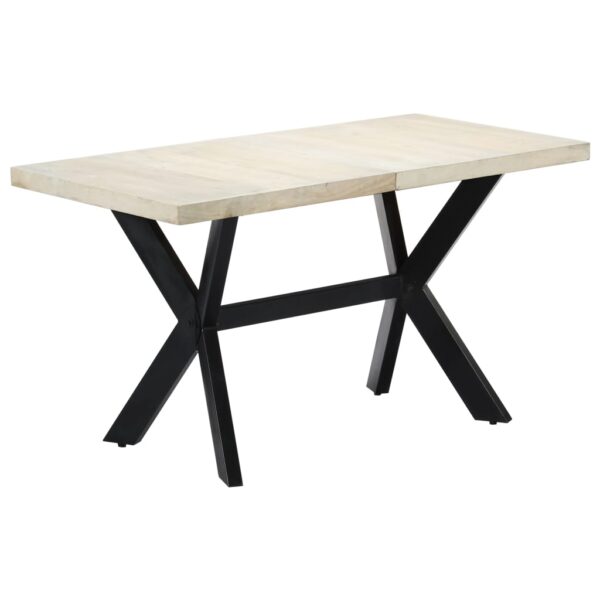 vidaXL Dining Table 55.1"x27.6"x29.5" Solid Bleached Mango Wood - Image 9