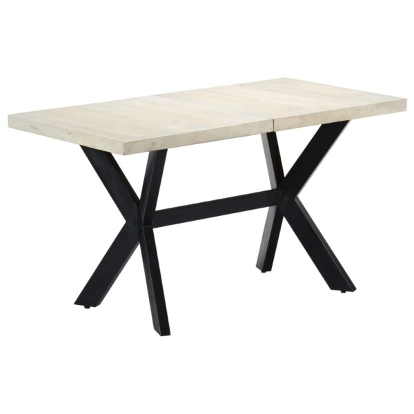 vidaXL Dining Table 55.1"x27.6"x29.5" Solid Bleached Mango Wood - Image 10