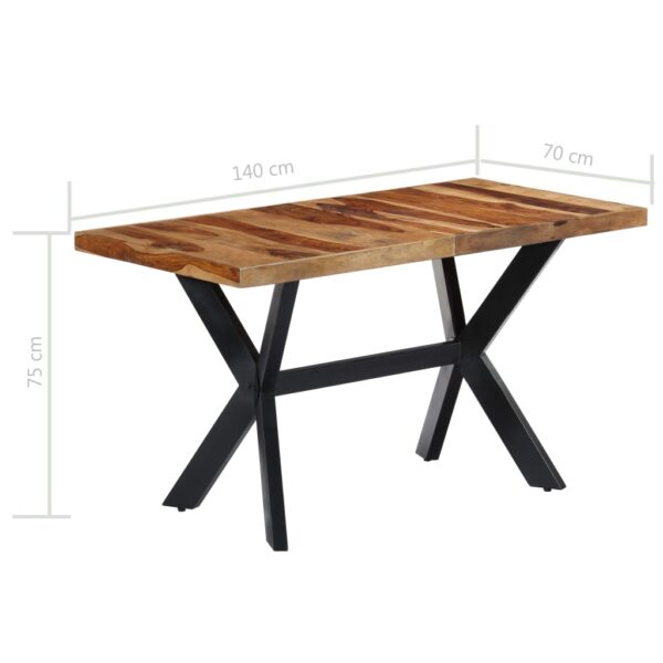 vidaXL Dining Table 55.1"x27.6"x29.5" Solid Sheesham Wood - Image 7