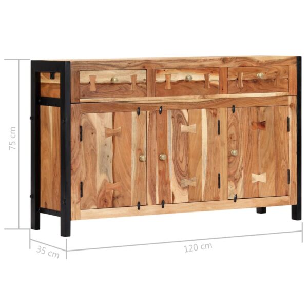 vidaXL Sideboard 47.2"x13.8"x29.5" Solid Acacia Wood - Image 9