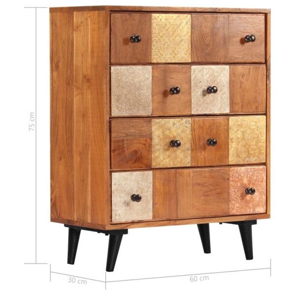 vidaXL Chest of Drawers 23.6"x11.8"x29.5" Solid Acacia Wood - Image 8