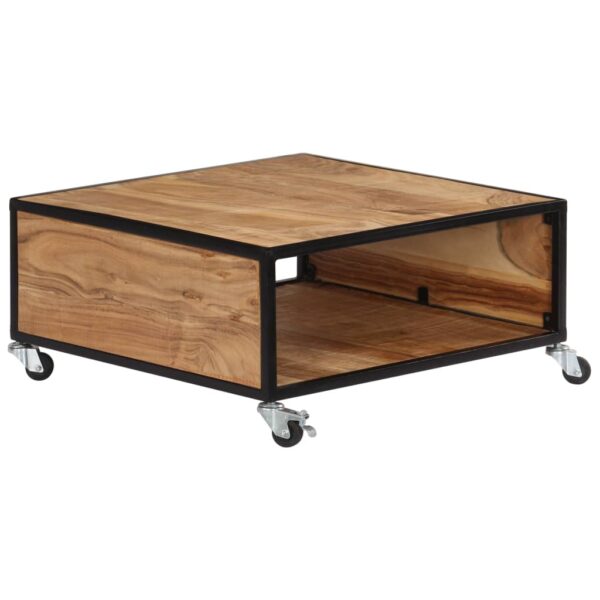 vidaXL Coffee Table 27.5"x27.5"x12.5" Solid Acacia Wood - Image 12