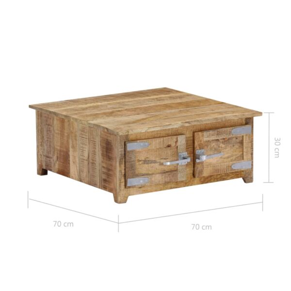 vidaXL Coffee Table 27.6"x27.6"x11.8" Solid Mango Wood - Image 11