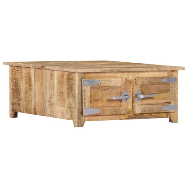 vidaXL Coffee Table 27.6"x27.6"x11.8" Solid Mango Wood - Image 4