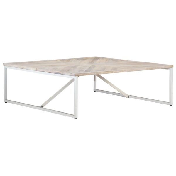 vidaXL Coffee Table 43.3"x43.3"x14.1" Solid Mango Wood - Image 3