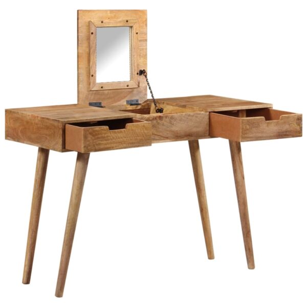 vidaXL Dressing Table 44"x17.7"x29.9" Solid Mango Wood - Image 2