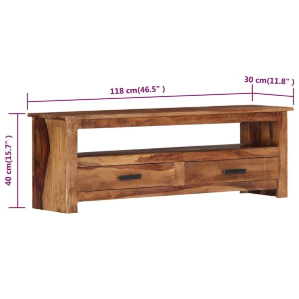 vidaXL TV Stand 46.5"x11.8"x15.7" Solid Wood Sheesham - Image 7