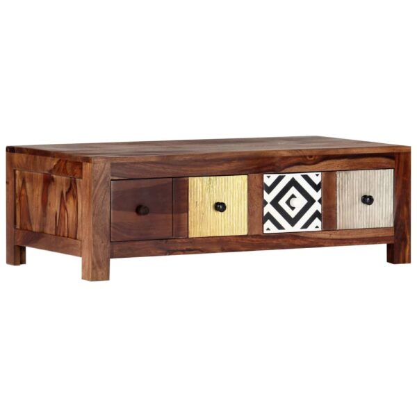 vidaXL Coffee Table 35.4"x19.6"x11.8" Solid Sheesham Wood