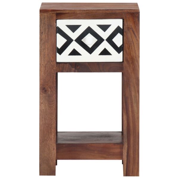 vidaXL Bedside Cabinet 11.8"x11.8"x19.6" Solid Sheesham Wood - Image 2