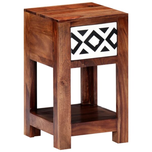 vidaXL Bedside Cabinet 11.8"x11.8"x19.6" Solid Sheesham Wood - Image 10