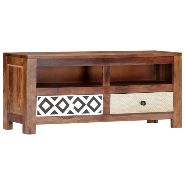 vidaXL TV Stand 35.4"x11.8"x15.7" Solid Wood Sheesham