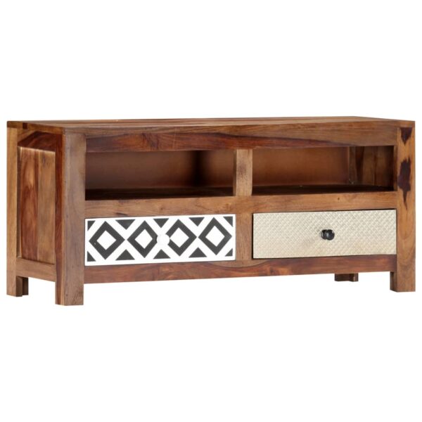 vidaXL TV Stand 35.4"x11.8"x15.7" Solid Wood Sheesham - Image 10